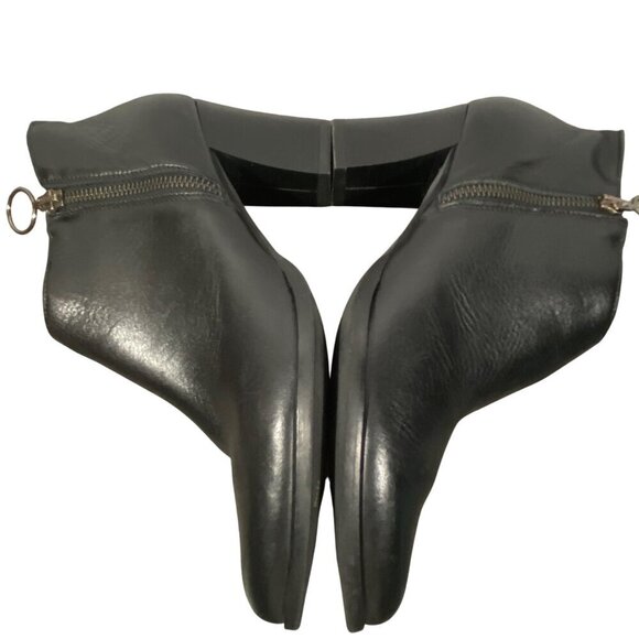 Marroqui Sanchez black leather ankle boots almond toe block heel women’s 40 - Picture 6 of 13